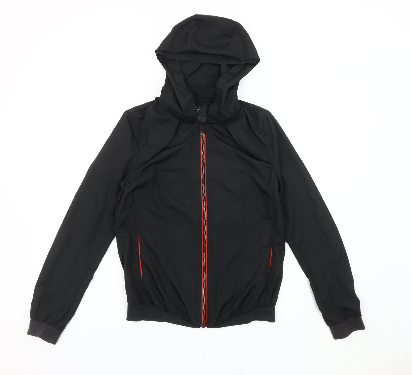 Womens UK Size 8 Zara Black Windbreaker Coat