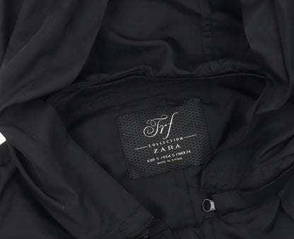 Womens UK Size 8 Zara Black Windbreaker Coat