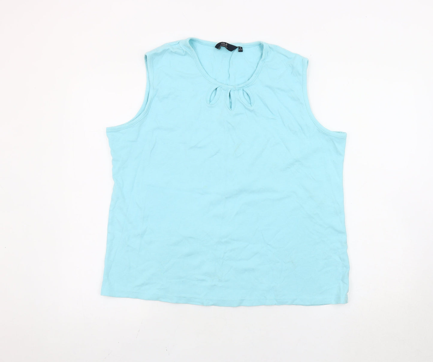 Womens UK Size 22 Isle Essentials Blue Basic Tank