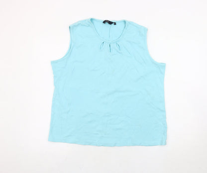 Womens UK Size 22 Isle Essentials Blue Basic Tank