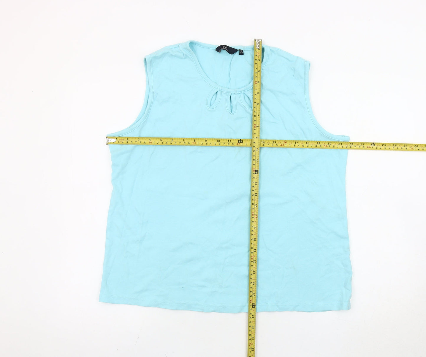 Womens UK Size 22 Isle Essentials Blue Basic Tank