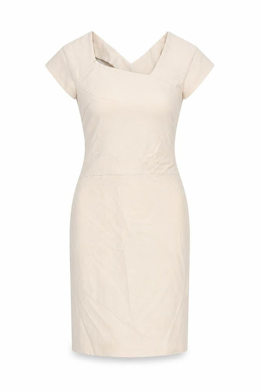 Reiss Womens Beige Bodycon Dress Size 6 V-Neck Sleeveless Formal