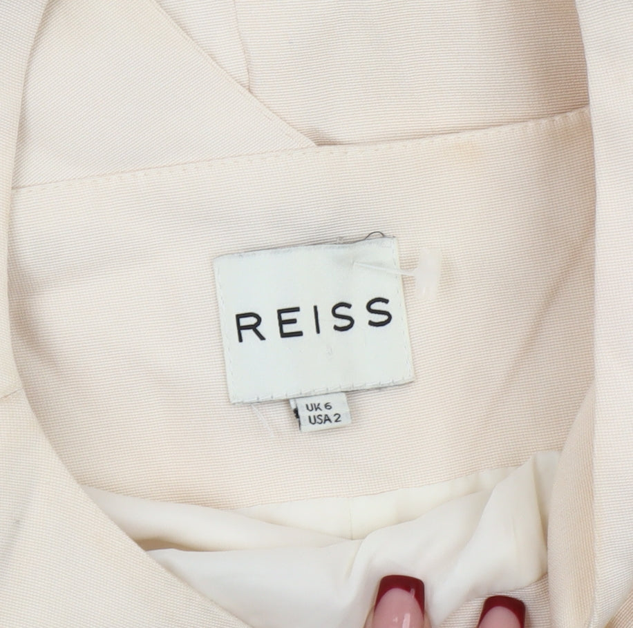 Reiss Womens Beige Bodycon Dress Size 6 V-Neck Sleeveless Formal