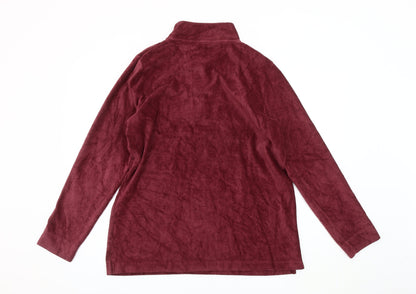 Cotton Traders Women Red Corduroy Button-Up Long Sleeve Size 18