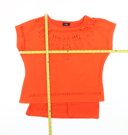 Womens UK Size 12 Klass Orange Tunic Blouse