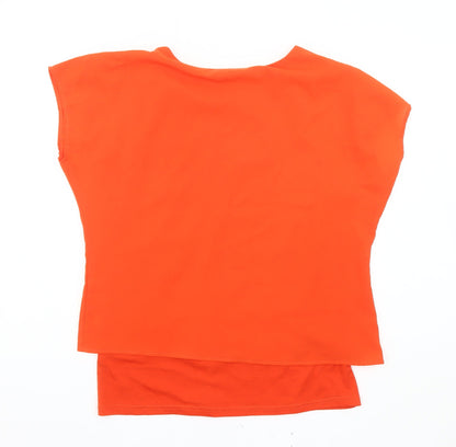 Womens UK Size 12 Klass Orange Tunic Blouse
