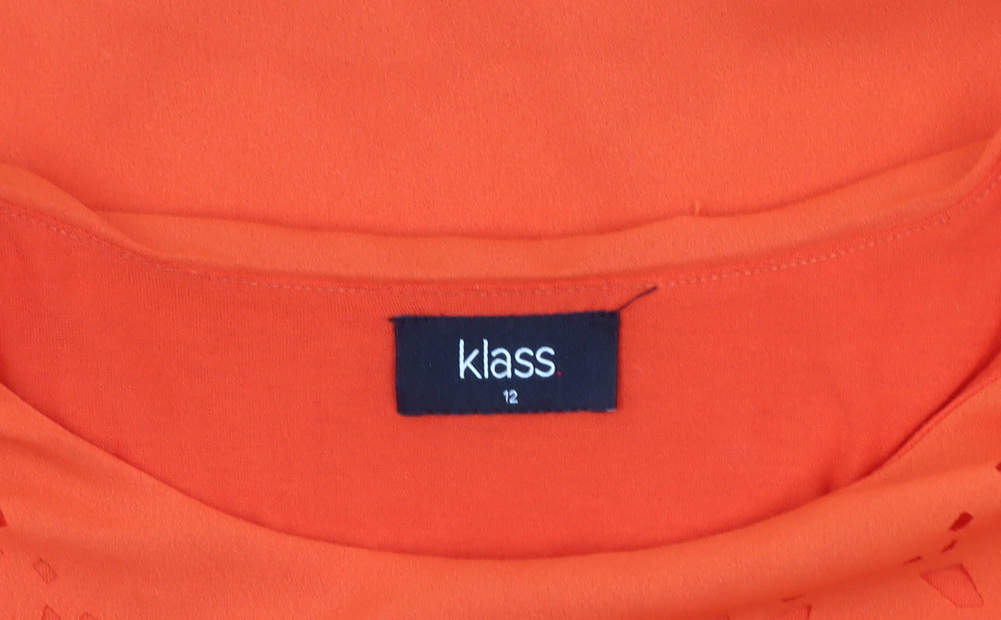 Womens UK Size 12 Klass Orange Tunic Blouse