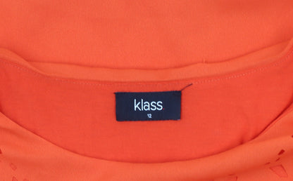 Womens UK Size 12 Klass Orange Tunic Blouse