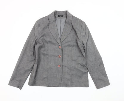 Jenny Loyd Women’s Grey Size 12 Single-Breasted Suit Jacket