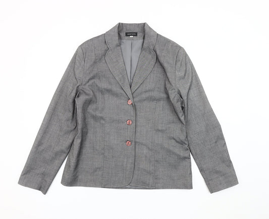 Jenny Loyd Women’s Grey Size 12 Single-Breasted Suit Jacket