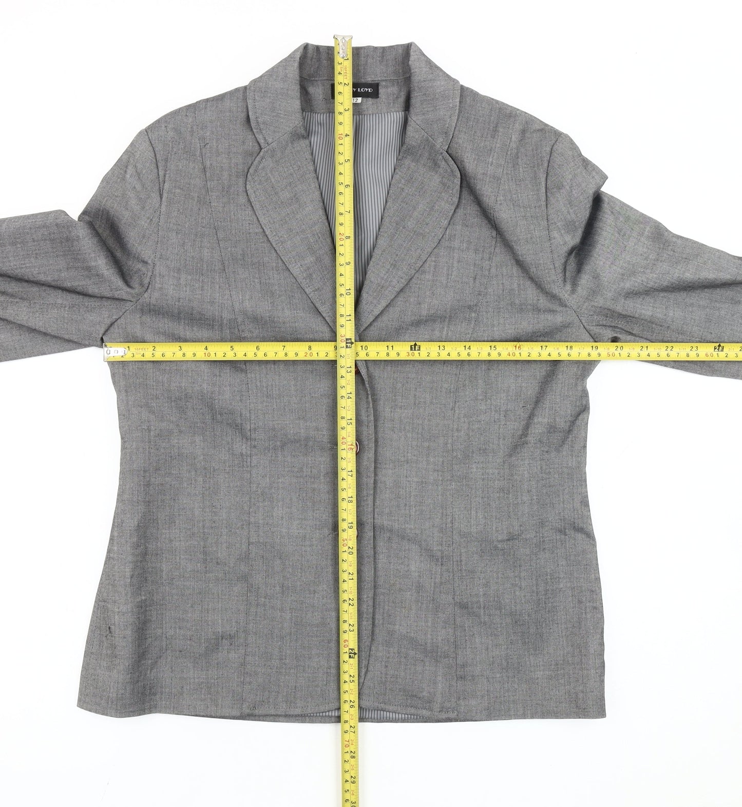 Jenny Loyd Women’s Grey Size 12 Single-Breasted Suit Jacket