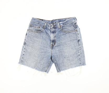 Levi's Women Blue Denim Cut-Off Shorts Size 16 Regular Fit