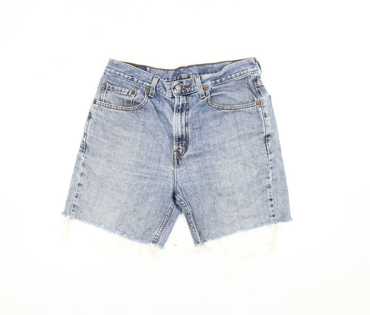 Levi's Women Blue Denim Cut-Off Shorts Size 16 Regular Fit