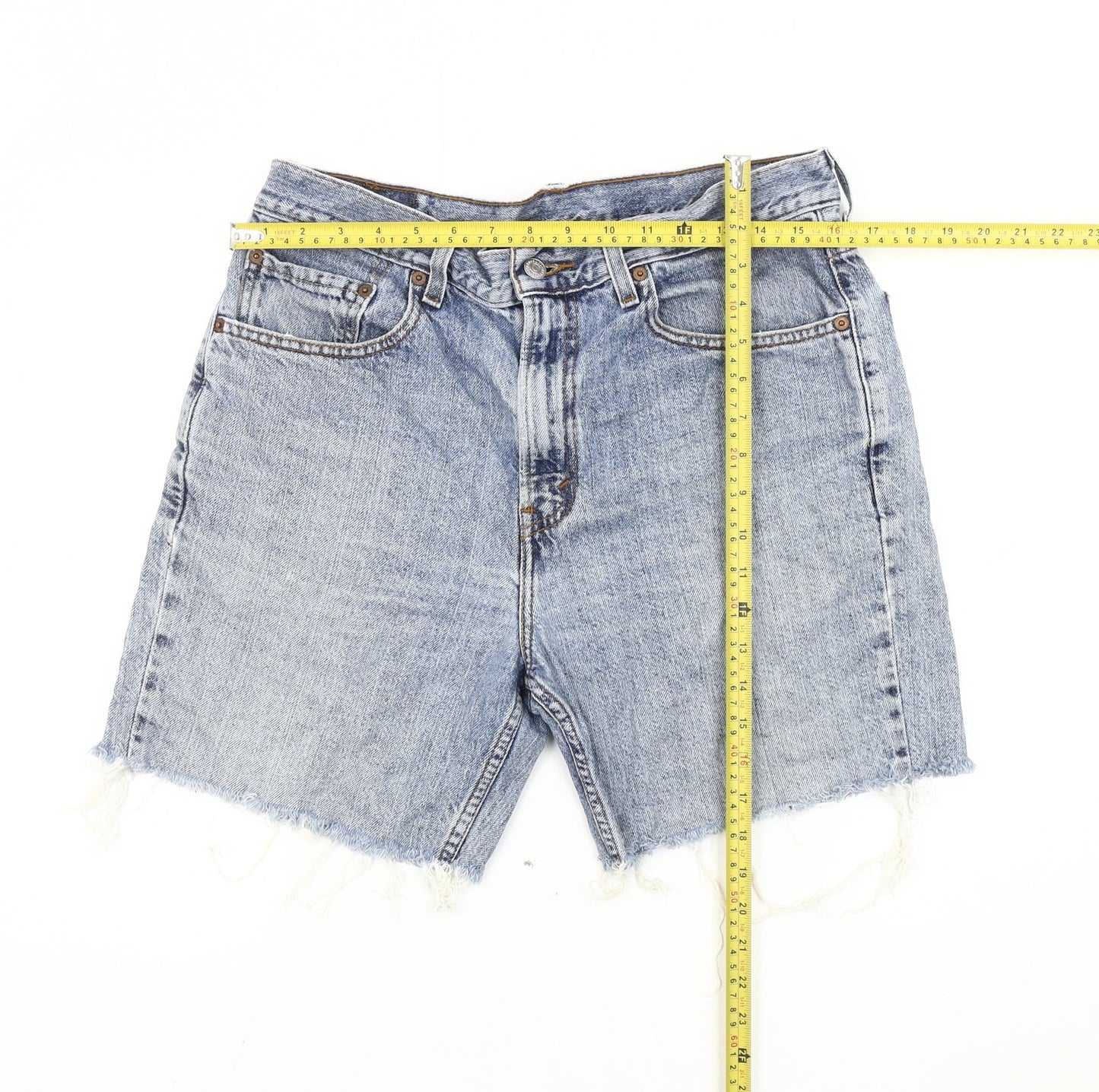 Levi's Women Blue Denim Cut-Off Shorts Size 16 Regular Fit