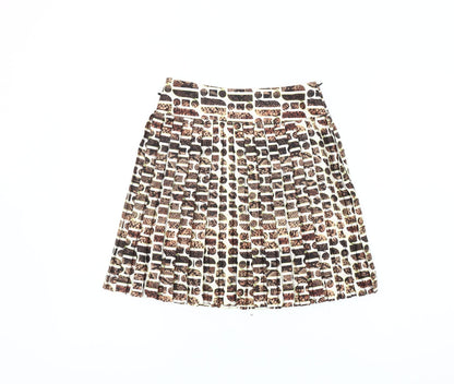 River Island Women Multicoloured Size 6 Pleated Animal Print Skirt