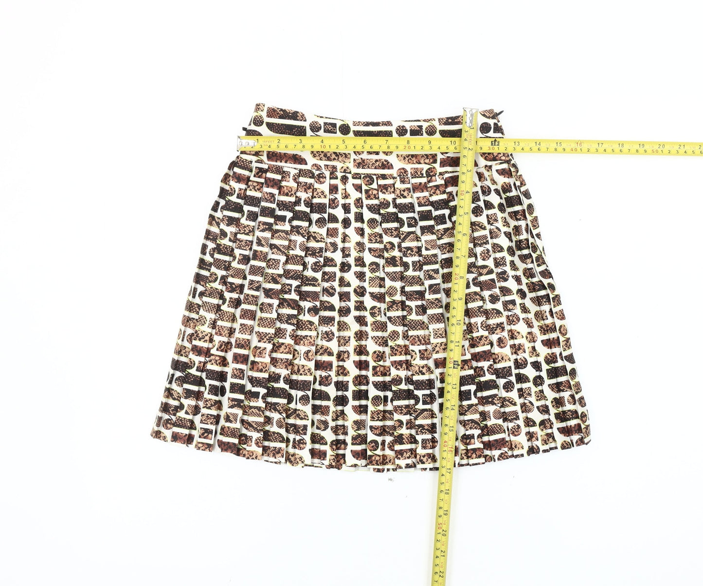 River Island Women Multicoloured Size 6 Pleated Animal Print Skirt