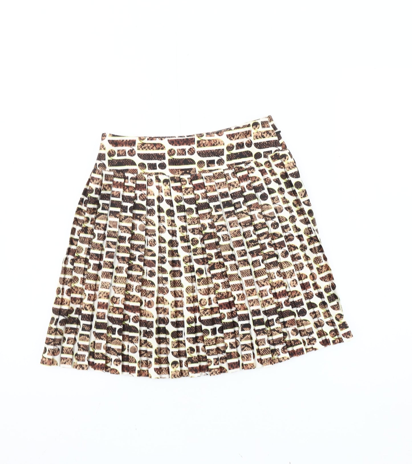 River Island Women Multicoloured Size 6 Pleated Animal Print Skirt