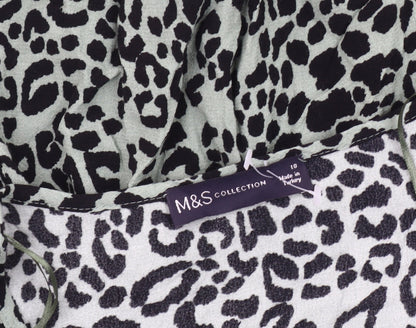 Marks and Spencer Womens Green Animal Print Wrap Blouse Size 18