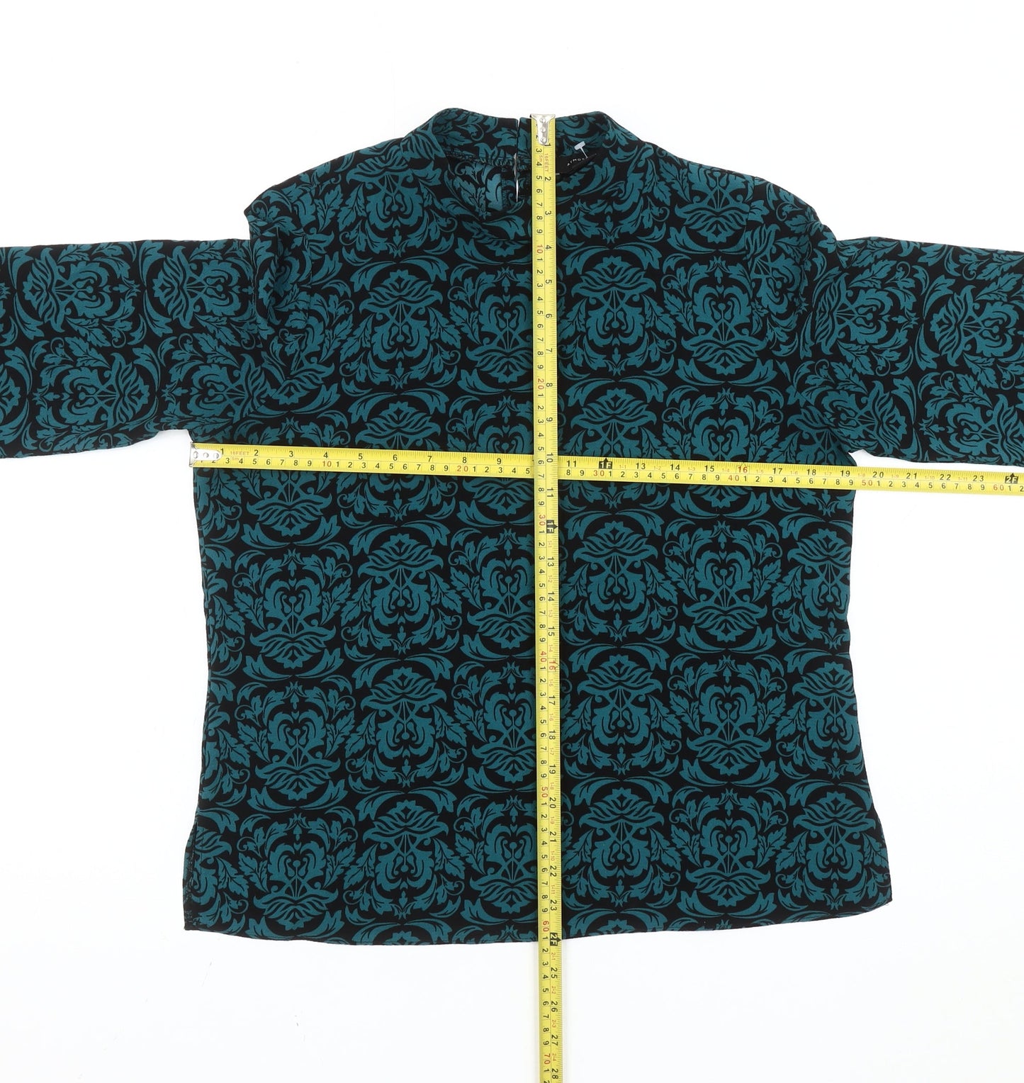 Atmosphere Women’s Blue Floral High Neck Tunic Blouse Size 10