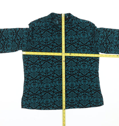 Atmosphere Women’s Blue Floral High Neck Tunic Blouse Size 10