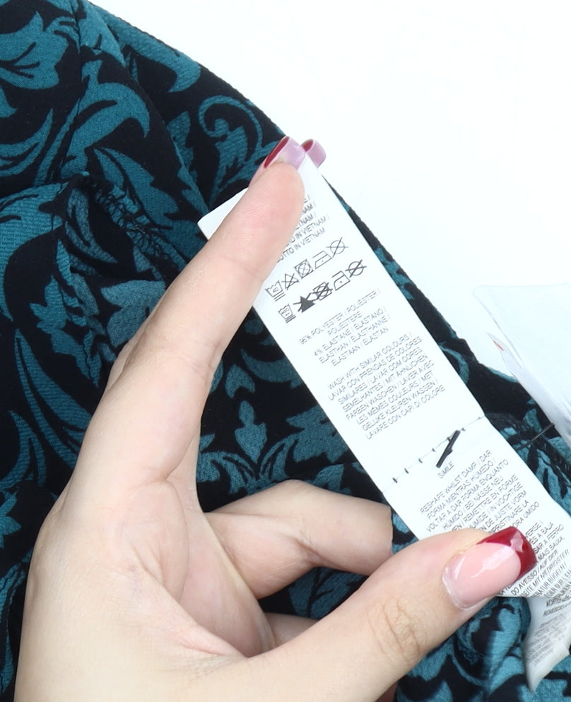 Atmosphere Women’s Blue Floral High Neck Tunic Blouse Size 10