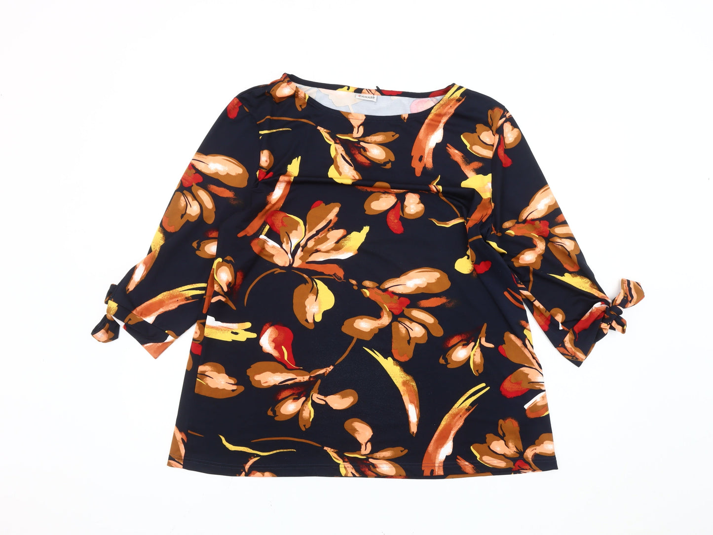 Damart Women's Multicoloured Floral Tunic Blouse UK 18 3/4 Sleeve