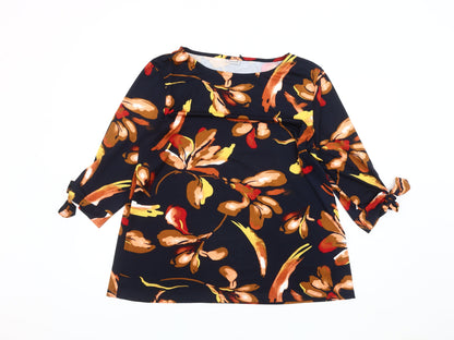 Damart Women's Multicoloured Floral Tunic Blouse UK 18 3/4 Sleeve