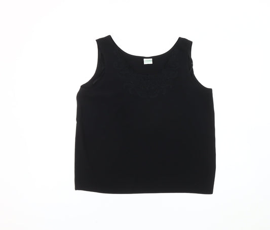 Womens UK Size 14 C&A Black Basic Tank