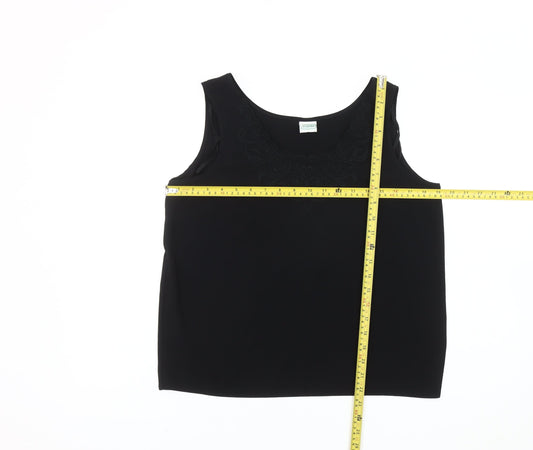 Womens UK Size 14 C&A Black Basic Tank