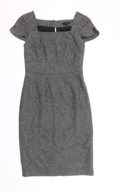 Linea Women’s Grey Herringbone Sheath Dress Size 8 Workwear