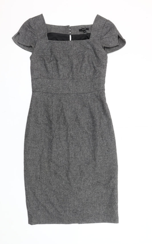 Linea Women’s Grey Herringbone Sheath Dress Size 8 Workwear