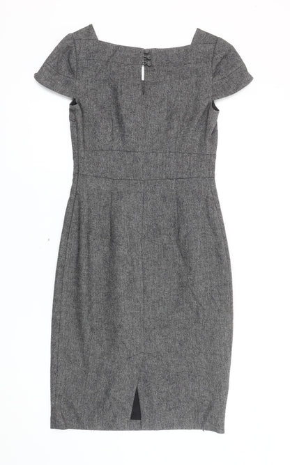 Linea Women’s Grey Herringbone Sheath Dress Size 8 Workwear
