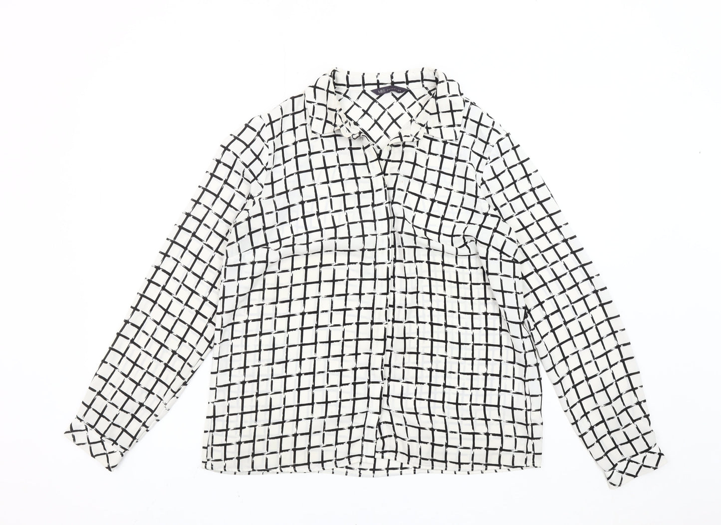 Womens UK Size 12 Marks and Spencer White Basic Blouse