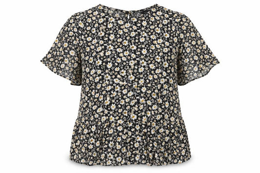 Womens UK Size 14 New Look Black Tunic Blouse