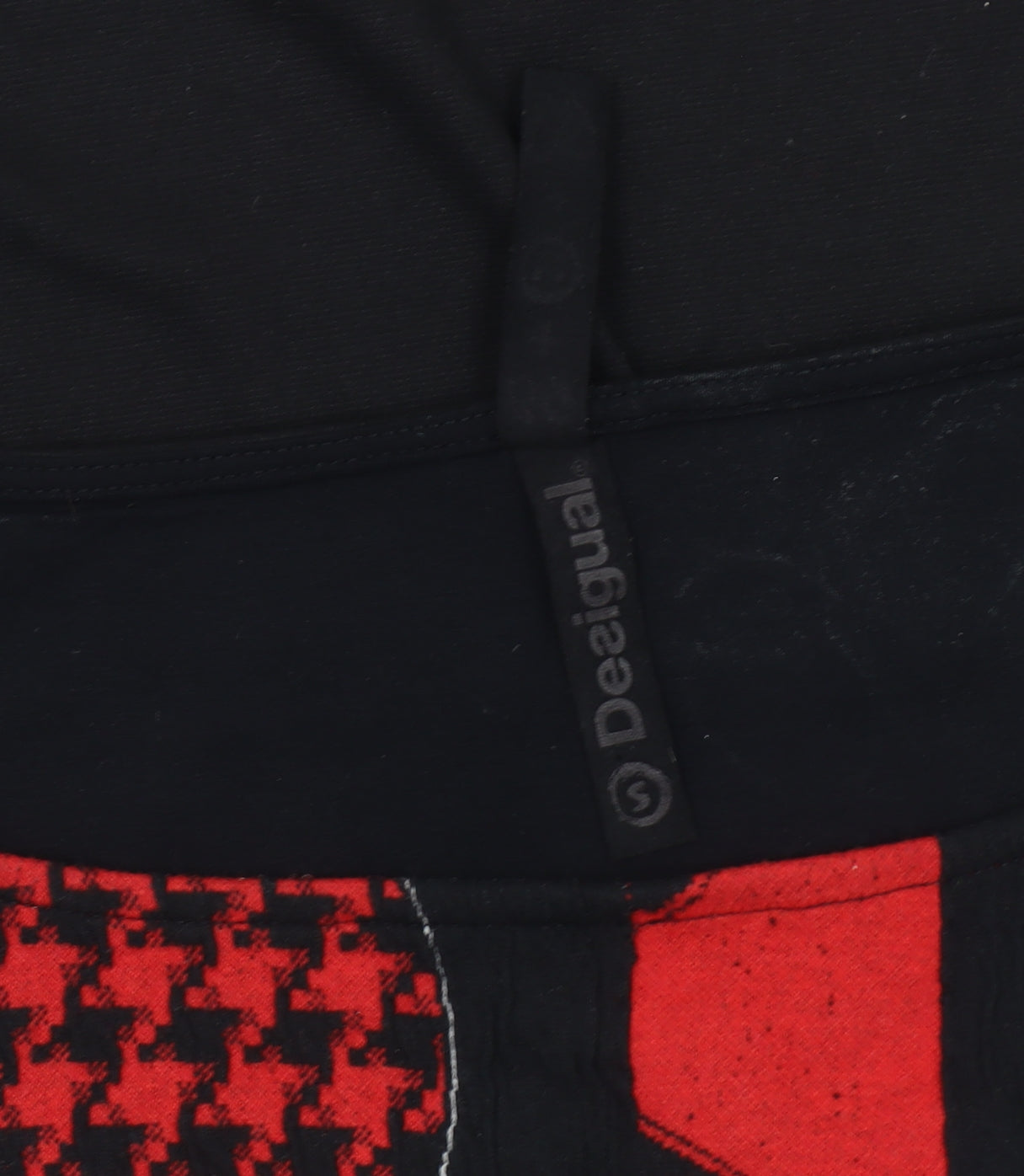 Desigual Women’s Black Red White Short Sleeve Bodycon Dress S