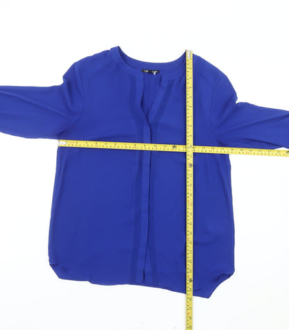 Womens UK Size 10 Warehouse Blue Basic Blouse