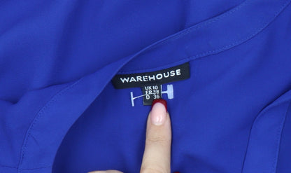 Womens UK Size 10 Warehouse Blue Basic Blouse
