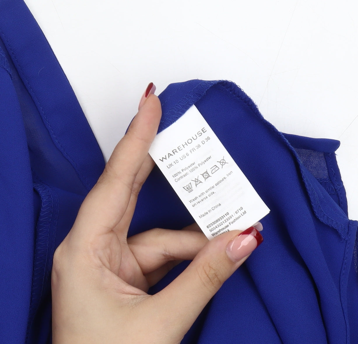 Womens UK Size 10 Warehouse Blue Basic Blouse