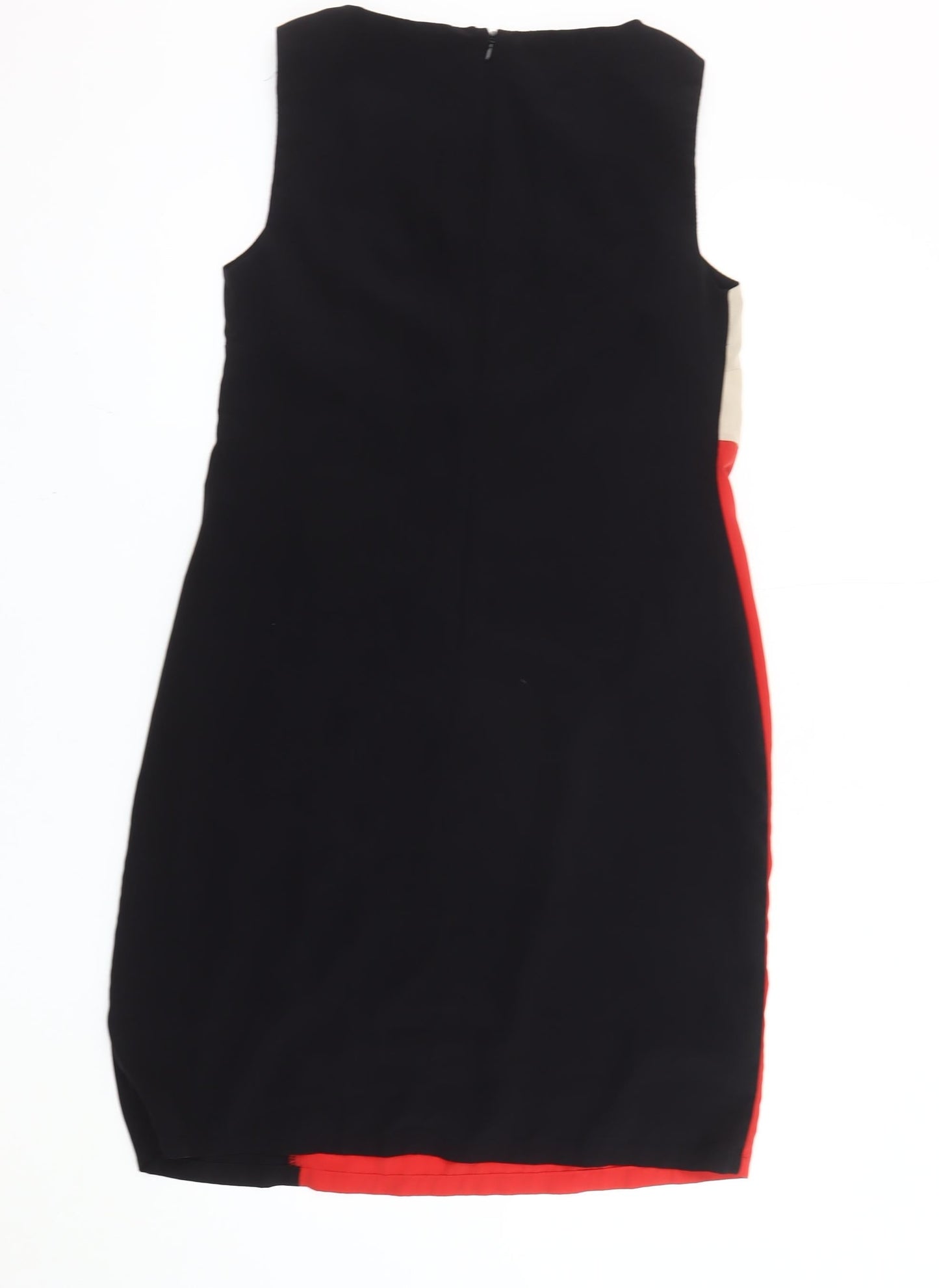 George Women’s Red Black Beige Colourblock Shift Dress Size 14