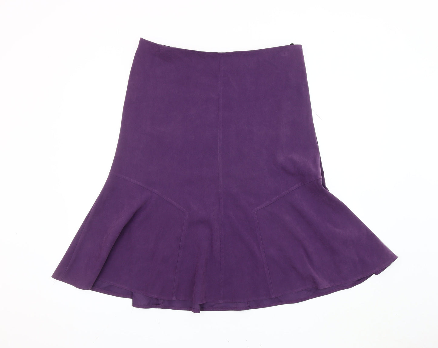 Damart Women Purple Flare Knee Length Skirt Size 18 Polyester