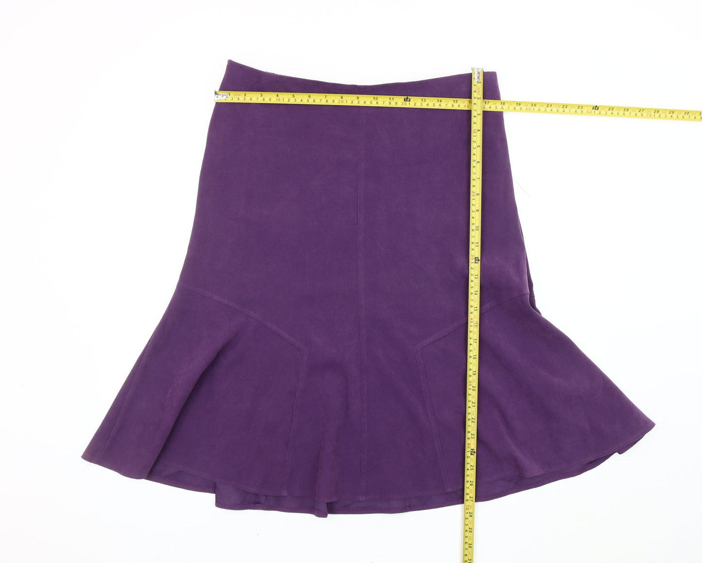Damart Women Purple Flare Knee Length Skirt Size 18 Polyester