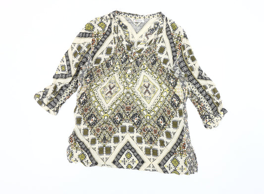 Damart Womens Multicoloured Bohemian Tunic Blouse UK 16 Viscose