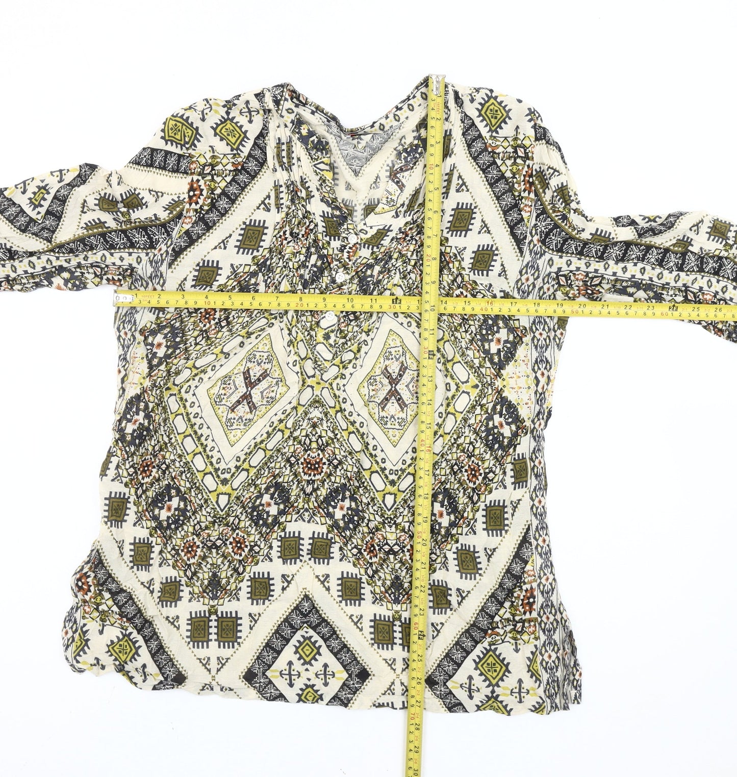 Damart Womens Multicoloured Bohemian Tunic Blouse UK 16 Viscose