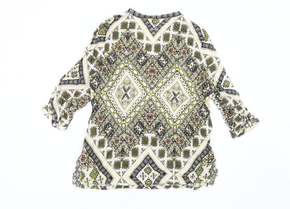 Damart Womens Multicoloured Bohemian Tunic Blouse UK 16 Viscose
