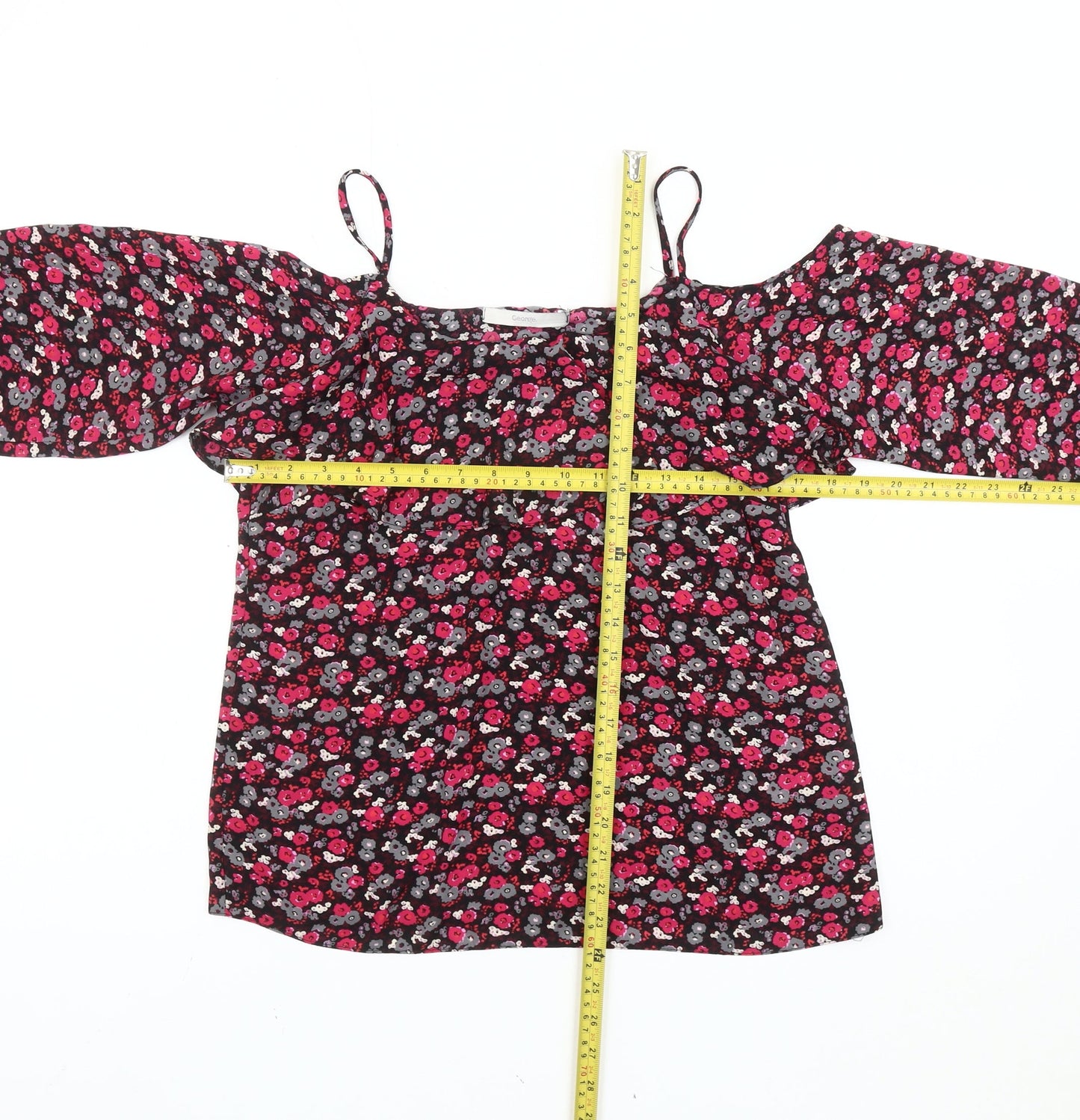 George Women’s Multicoloured Floral Cold Shoulder Blouse UK 10