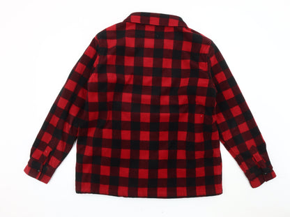 Workwear Pro Men's Red Check Lined Fleece Shirt Jacket Size L