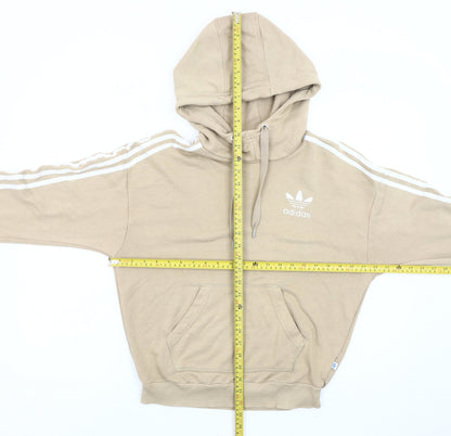 Adidas Womens Beige Pullover Hoodie Size 8 Regular Fit Casual
