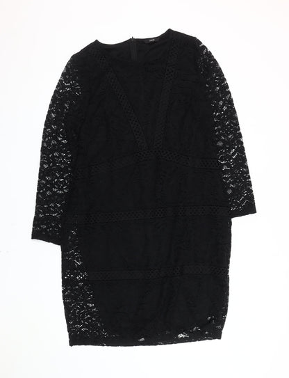 George Women’s Black Lace Long Sleeve Sheath Dress Size 18
