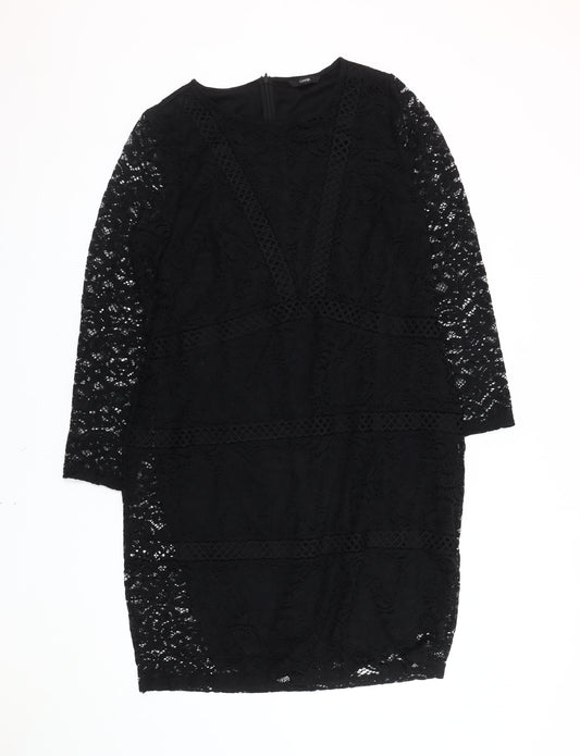 George Women’s Black Lace Long Sleeve Sheath Dress Size 18