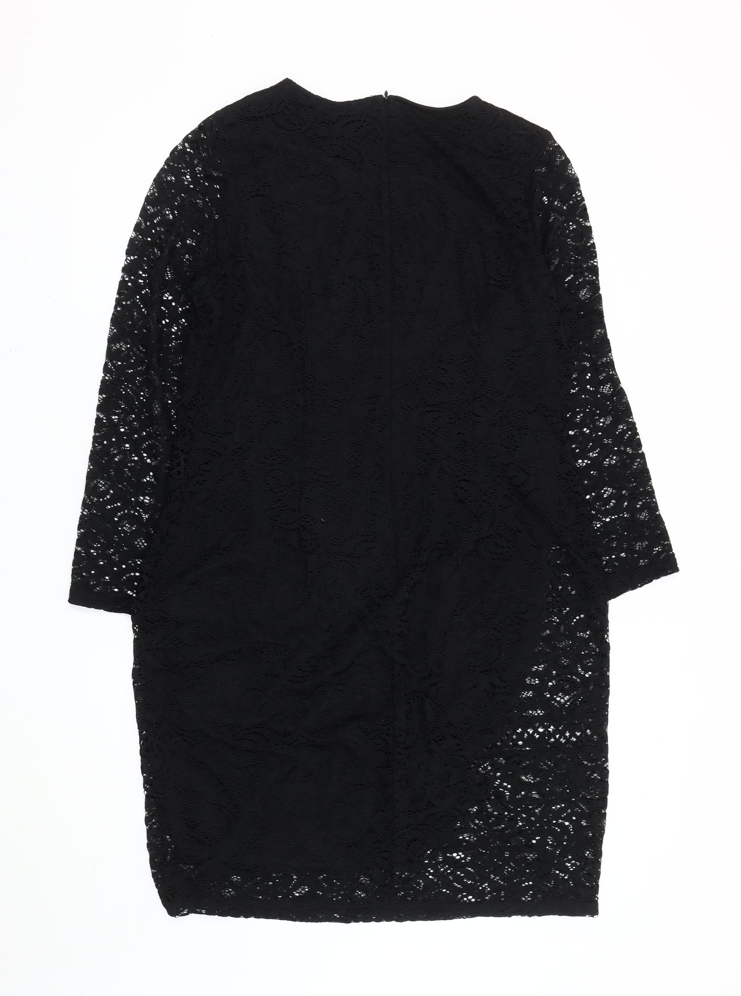 George Women’s Black Lace Long Sleeve Sheath Dress Size 18